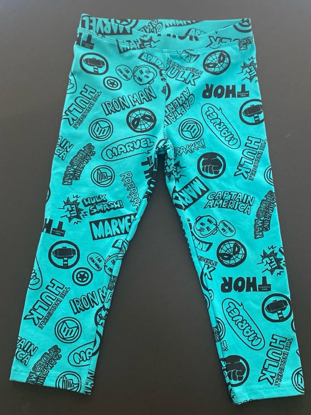 Marvel Superhero Kids Cozy Bottoms Turquoise Black Size Small (6-7 year olds)